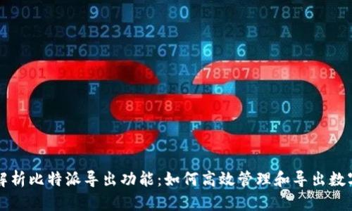 全面解析比特派导出功能:如何高效管理和导出数字资产