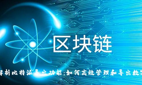 全面解析比特派导出功能:如何高效管理和导出数字资产